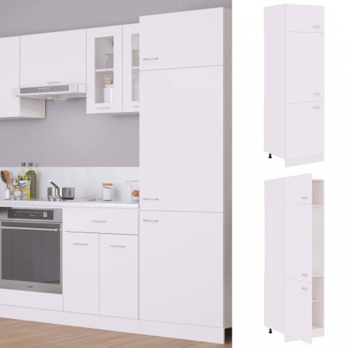 Fehér forgácslap szekrény hűtőhöz 60 x 57 x 207 cm
