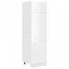 Magasfényű fehér forgácslap szekrény hűtőhöz 60 x 57 x 207 cm