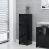 Fekete forgácslap fürdőszobaszekrény 30 x 30 x 95 cm