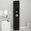 Fekete forgácslap fürdőszobaszekrény 32 x 25,5 x 190 cm