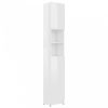 Magasfényű fehér forgácslap fürdőszobaszekrény 32x25,5x190 cm