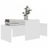 Fehér forgácslap dohányzóasztal szett 100 x 48 x 40 cm