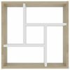Fehér és sonoma-tölgy forgácslap fali polc 45,1 x 16 x 45,1 cm