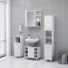 Fehér forgácslap tükrös fürdőszoba szekrény 62,5 x 20,5 x 64 cm