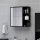 Fekete forgácslap tükrös fürdőszoba szekrény 62,5x20,5x64 cm