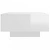 Magasfényű fehér forgácslap dohányzóasztal 90 x 60 x 31 cm