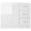 Magasfényű fehér forgácslap mosdószekrény 63 x 30 x 54 cm