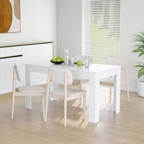 Fehér forgácslap étkezőasztal 140 x 74,5 x 76 cm