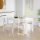 Magasfényű fehér forgácslap étkezőasztal 140 x 74,5 x 76 cm