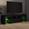 Fekete tv-szekrény led-világítással 140 x 36,5 x 40 cm