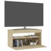 Sonoma-tölgy színű tv-szekrény led-világítással 75 x 35 x 40 cm