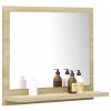Sonoma-tölgy színű forgácslap fürdőszobai tükör 40x10,5x37 cm