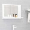Fehér forgácslap fürdőszobai tükör 60 x 10,5 x 37 cm