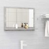 Betonszürke forgácslap fürdőszobai tükör 60 x 10,5 x 37 cm