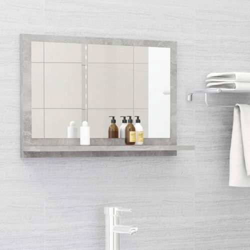 Betonszürke forgácslap fürdőszobai tükör 60 x 10,5 x 37 cm