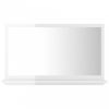 Magasfényű fehér forgácslap fürdőszobai tükör 60 x 10,5 x 37 cm