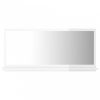 Magasfényű fehér forgácslap fürdőszobai tükör 80 x 10,5 x 37 cm