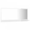 Magasfényű fehér forgácslap fürdőszobai tükör 80 x 10,5 x 37 cm