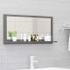 Magasfényű szürke forgácslap fürdőszobai tükör 80 x 10,5 x 37 cm