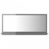 Magasfényű szürke forgácslap fürdőszobai tükör 80 x 10,5 x 37 cm