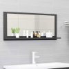 Szürke forgácslap fürdőszobai tükör 90 x 10,5 x 37 cm