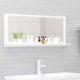 Magasfényű fehér forgácslap fürdőszobai tükör 90x10,5x37 cm
