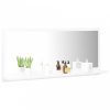 Magasfényű fehér forgácslap fürdőszobai tükör 90x10,5x37 cm