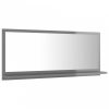 Magasfényű szürke forgácslap fürdőszobai tükör 90x10,5x37 cm