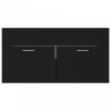 Fekete forgácslap mosdószekrény 90 x 38,5 x 46 cm