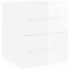 Magasfényű fehér forgácslap mosdószekrény 41 x 38,5 x 48 cm