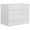Magasfényű fehér forgácslap mosdószekrény 60 x 38,5 x 48 cm