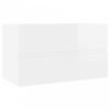 Magasfényű fehér forgácslap mosdószekrény 80 x 38,5 x 45 cm