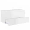 Magasfényű fehér forgácslap mosdószekrény 90 x 38,5 x 45 cm