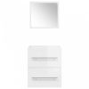 Magasfényű fehér tükrös fürdőszobaszekrény 41 x 38,5 x 48 cm 