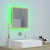 Sonoma-tölgy akril led-es fürdőszobai tükör 40x8,5x37 cm
