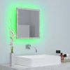Betonszürke akril led-es fürdőszobatükör 40x8,5x37 cm
