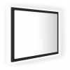 Szürke akril led-es fürdőszobai tükör 60x8,5x37 cm