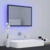 Szürke akril led-es fürdőszobai tükör 60x8,5x37 cm