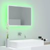 Magasfényű fehér akril led-es fürdőszobatükör 60x8,5x37 cm