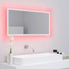 Fehér akril led-es fürdőszobai tükör 90 x 8,5 x 37 cm