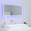 Fehér akril led-es fürdőszobai tükör 90 x 8,5 x 37 cm