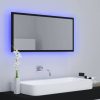 Fekete akril led-es fürdőszobai tükör 90x8,5x37 cm