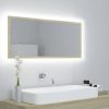 Sonoma-tölgy akril led-es fürdőszobai tükör 100x8,5x37 cm