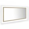 Sonoma-tölgy akril led-es fürdőszobai tükör 100x8,5x37 cm