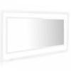 Magasfényű fehér akril led-es fürdőszobatükör 100x8,5x37 cm