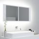 Fehér akril led-es fürdőszobaszekrény tükörrel 100 x 12 x 45 cm