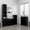 Fekete forgácslap fürdőszobaszekrény 60 x 33 x 80 cm