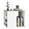 Fehér és sonoma-tölgy színű forgácslap kisasztal 50x50x45 cm