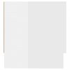 Magasfényű fehér forgácslap ruhásszekrény 100 x 32,5 x 35 cm