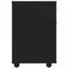 Fekete forgácslap kerekes szekrény 45 x 38 x 54 cm